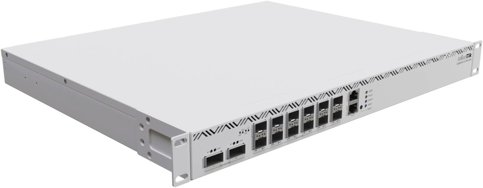 موجّه سحابي MikroTik CCR2216-1G-12XS-2XQ 100G/25G نواة سحابية، 16‑نواة 2 GHz، 1×LAN جيجابت، 12×25 Gbps SFP28، 2×100 Gbps QSFP28، 16 GB DDR4