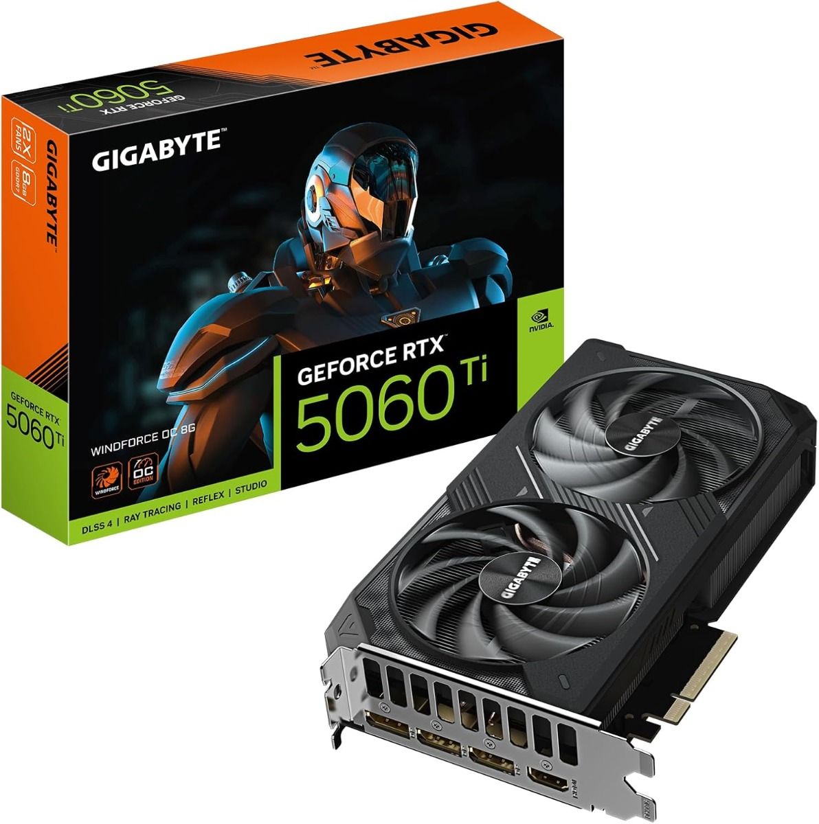 Gigabyte GeForce RTX 5060 Ti WINDFORCE OC 8G Graphics Card 8GB GDDR7 28 Gbps Memory Clock 128 bit Memory Bus PCI-E 5.0 GV-N506TWF2OC-8GD