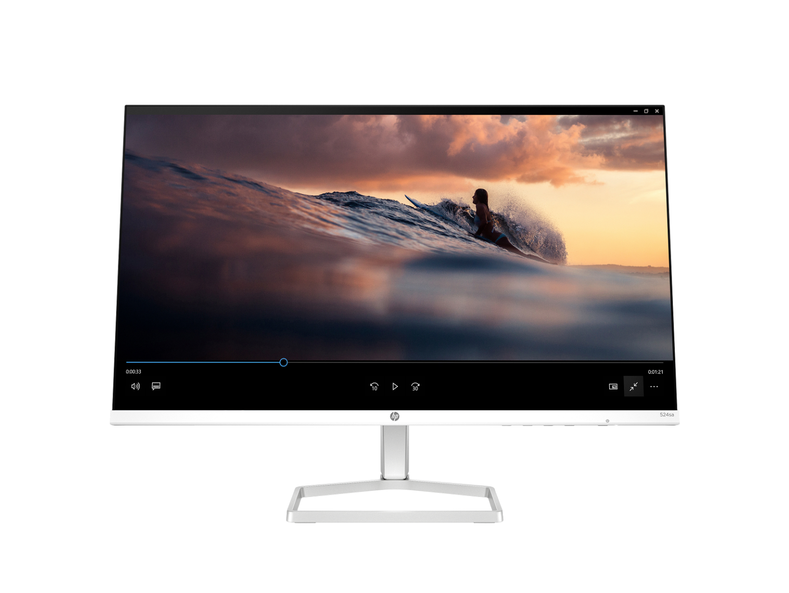 شاشة HP Series 5 524SA مزودة بمكبرات صوت، مقاس 23.8 بوصة، شاشة IPS عالية الدقة بالكامل، معدل تحديث 100 هرتز، زمن استجابة 5 مللي ثانية، مضادة للتوهج، منفذ HDMI-VGA، لون فضي
