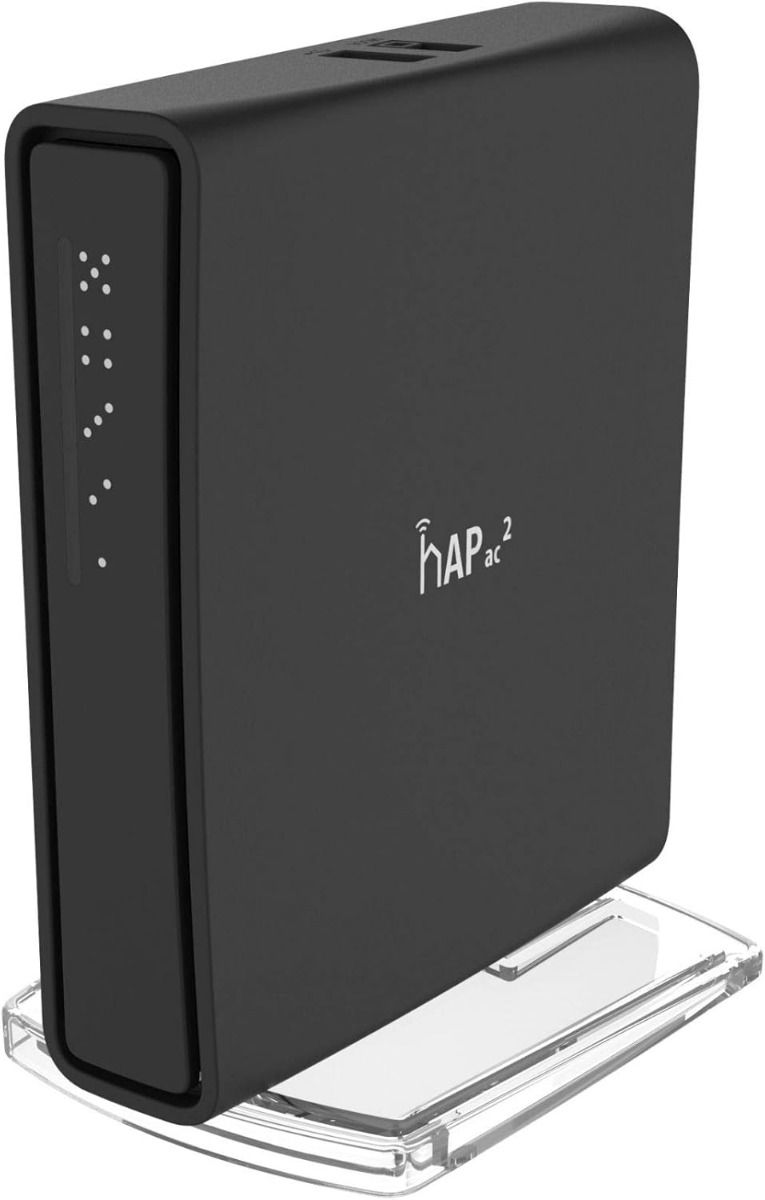 MikroTik hAP ac2 Dual-Concurrent Gigabit Router and Access Point RBD52G-5HacD2HnD-TC, 5 × Gigabit LAN, 2.4 GHz and 5 GHz WiFi (AC1200), USB-Port, PoE-in, RouterOS Level-4