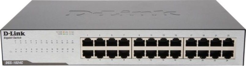 D‑Link DGS-1024C 24‑Port Gigabit Unmanaged Network Switch Plug‑and‑Play Desktop/Rackmount Ethernet Switch - DGS-1024C