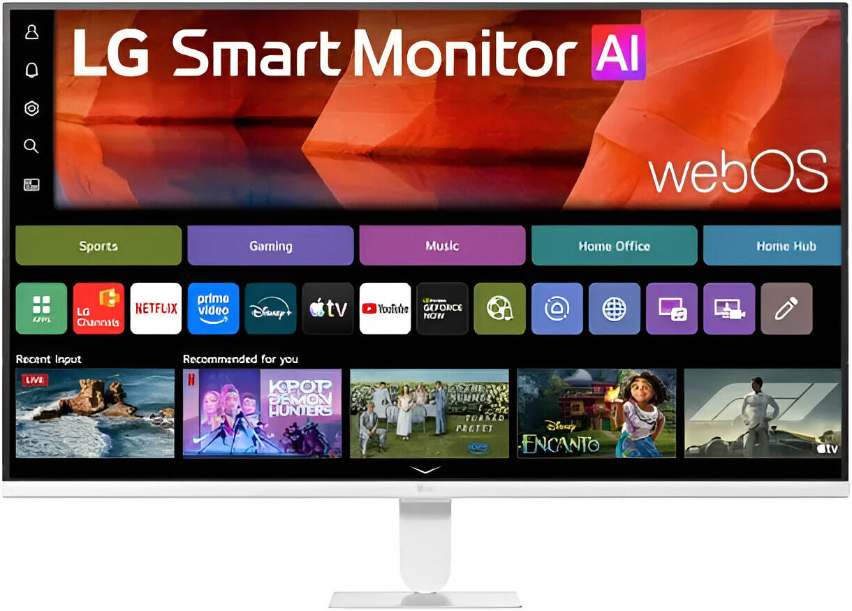 LG 32U501SB-W Smart Monitor, 32 Full HD (1920x1080) Display, 120Hz Refresh Rate, 5ms (GtG) Response Time, Stereo Speaker - White