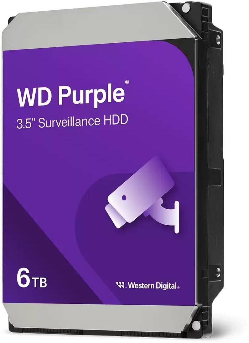 Western Digital 6TB WD Purple Surveillance Hard Drive 3.5-Inch SATA, 256MB Cache AllFrame Up to 64 HD Cameras 180TB/Year Workload