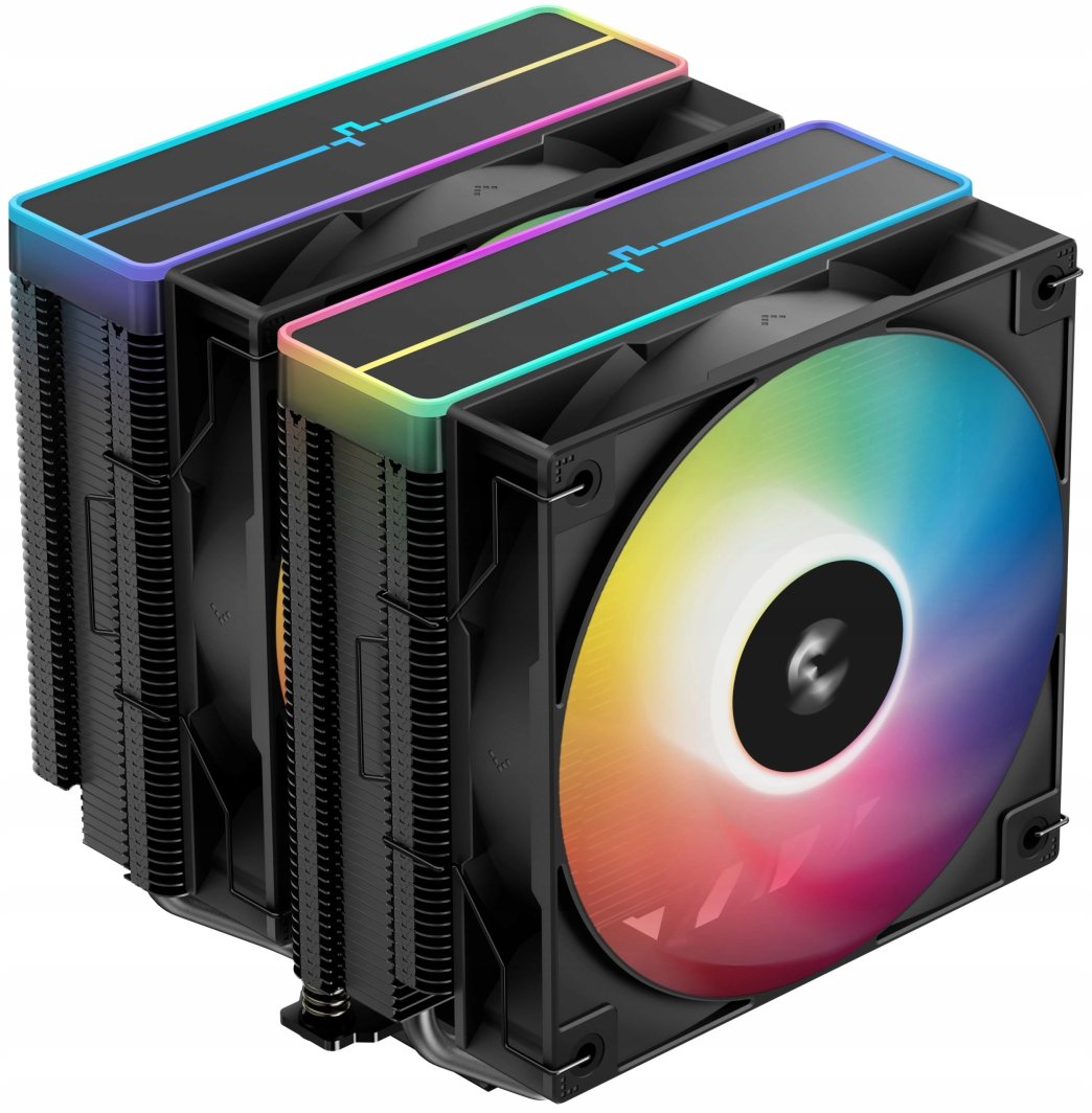 Deepcool AG620 BK ARGB V2 CPU Cooler, Dual-Tower 120mm, 6 Heat Pipes, 67.88 CFM, Intel LGA1851 LGA1700, AMD AM5 - Black