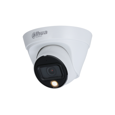 Dahua DH-IPC-HDW1239T1-LED-S5 2MP Full-Color Eyeball Dome Network Camera, Built-in LED 15m, H.265, Smart H.265/H.264, DWDR, 3D DNR, PoE, ONVIF, IP67, 2.8mm/3.6mm Lens