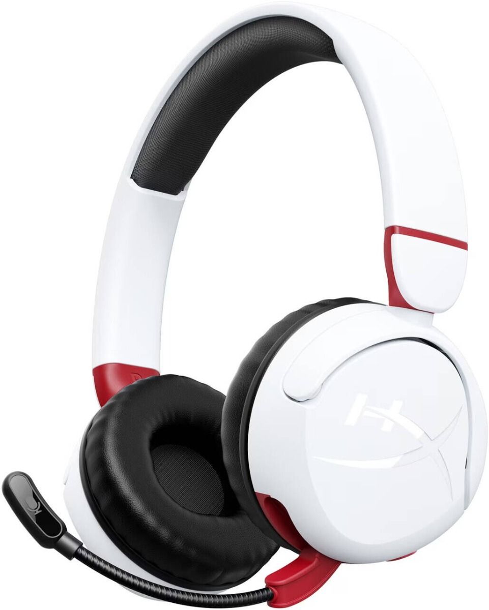سماعة HyperX Cloud Mini لاسلكية HS بمنفذ USB Type-C مريحة وخفيفة الوزن، معدل أخذ العينات 48 كيلوهرتز، باللون الأبيض | 7G8F2AA