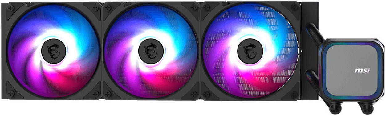 MSI MAG CORELIQUID A13 360 Black ARGB Liquid CPU Cooler 360mm Radiator, Triple 120mm PWM Fans, LGA1700 / AM5 Support