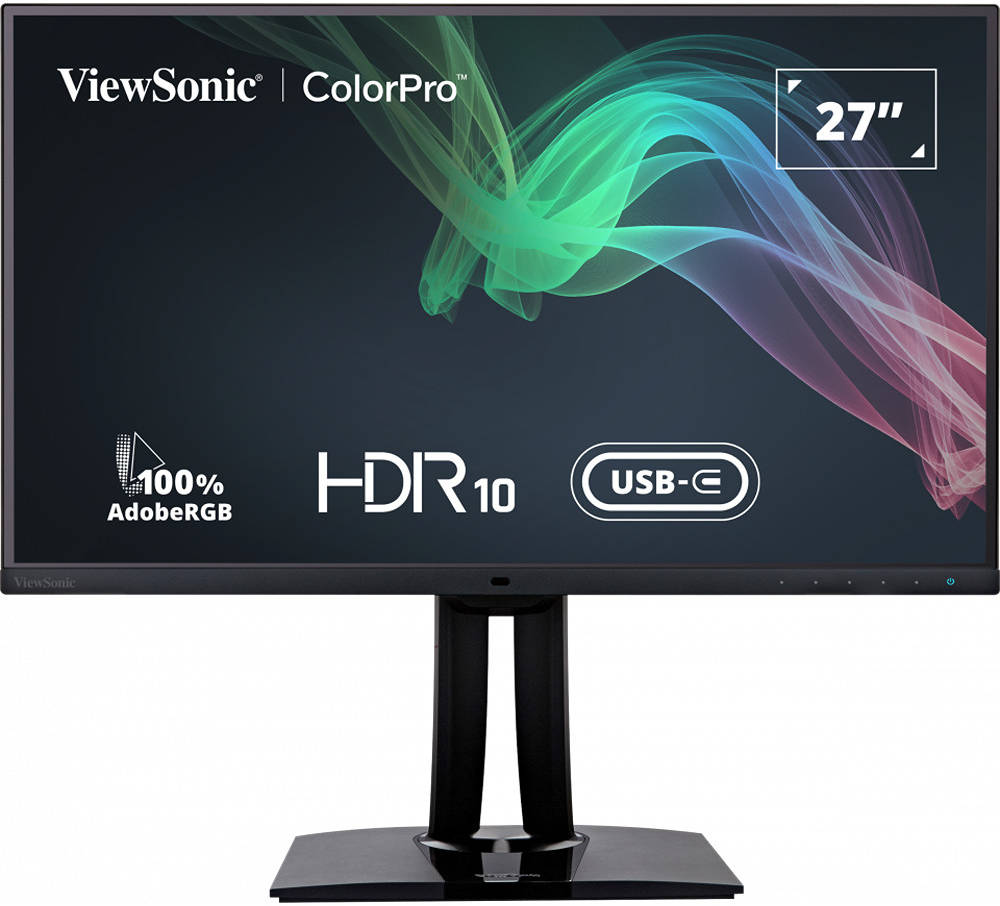 ViewSonic VP2785-2K 27" QHD IPS Professional Monitor, 2560×1440 Resolution, 100% Adobe RGB, 10-Bit 1.07 Billion Colors, 5ms Response Time, USB-C 60W, HDMI, DisplayPort, Height Adjustable, Black