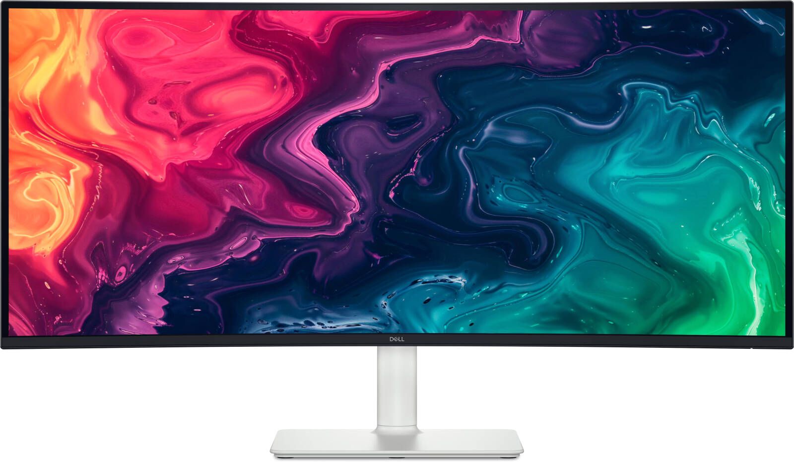 شاشة Dell 34 Plus S3425DW مقاس 34 بوصة منحنيّة (Curved) بدقة WQHD (3440×1440) مع معدل تحديث 120 هرتز، زمن استجابة 1 مللي ثانية (Extreme)، لوحة VA، دعم AMD FreeSync Premium وHDR10، مزوّدة بمنفذ USB‑C، مكبرات صوت مدمجة، باللون أبيض رمادي (Ash White).
