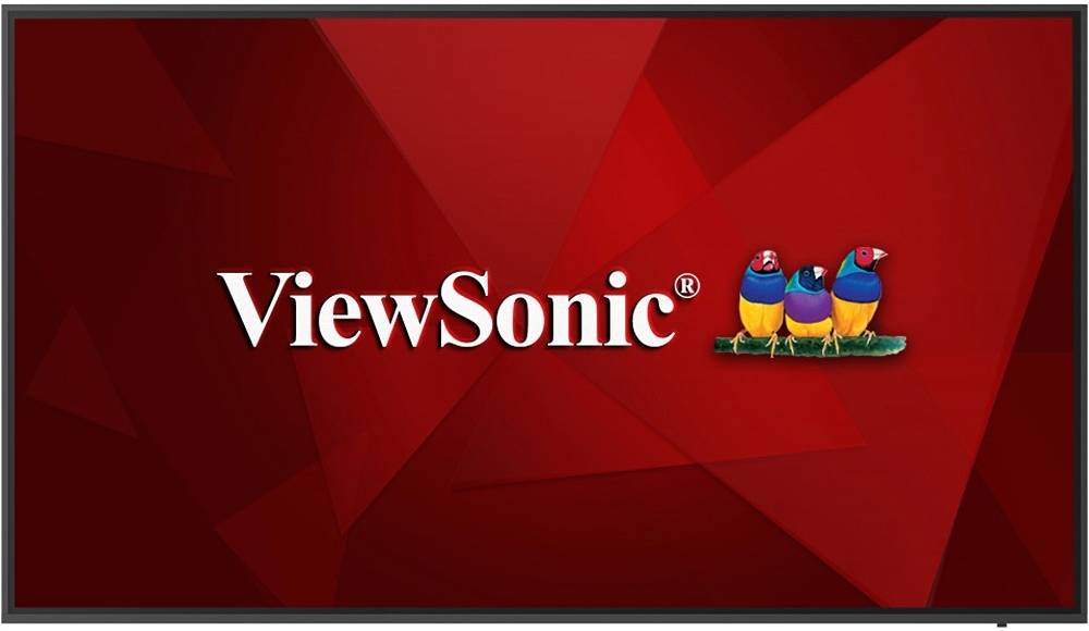 شاشة عرض ViewSonic CDE6520 مقاس 65 بوصة بدقة 4K UHD وتقنية IPS، معدل تحديث 60 هرتز، شاشة مانعة للانعكاس، زمن استجابة 8 مللي ثانية، مكبرات صوت مدمجة، لون أسود.