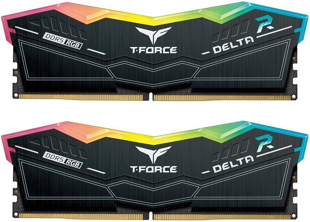 TeamGroup T-Force Delta RGB Black 32GB (2x 16GB) DDR5 6000 Desktop Memory CL38, 1.25V- Black