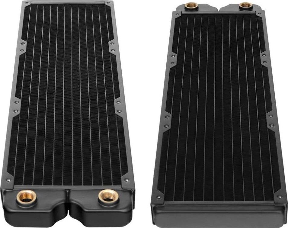 Thermaltake Pacific C360 360mm Copper Liquid Cooling Radiator High-Density Fins, Brass Tank, Slim Design Black