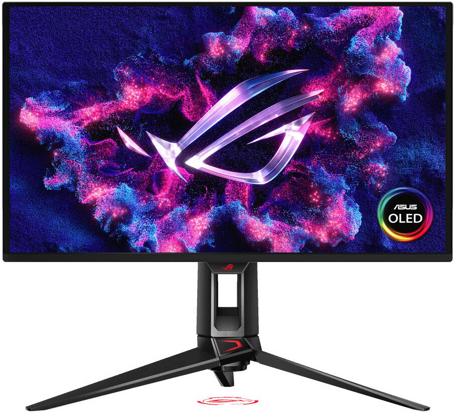 شاشة ألعاب ASUS ROG Swift PG27UCDM مقاس 27 بوصة بتقنية QD-OLED، دقة 4K ‏3840 × 2160، معدل تحديث 240 هرتز، زمن استجابة 0.03 مللي ثانية (GTG)، DisplayPort 2.1، وHDMI 2.1 - أسود