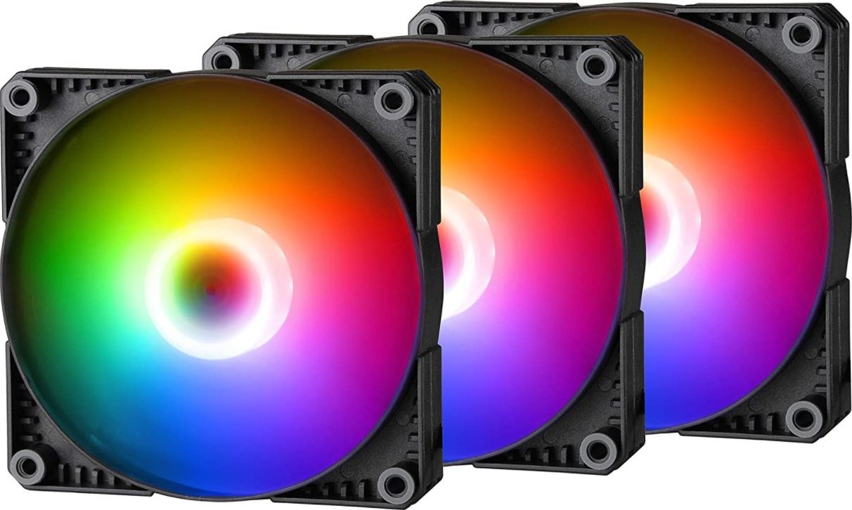  Phanteks SK140 DRGB PWM Fan 3 Pack, Digital D-RGB Lighting, 9-Blade High-Airflow Design - Black