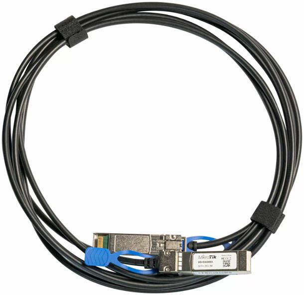 كابل توصيل مباشر XS+DA0003 بطول 3 أمتار من MikroTik – SFP/SFP+/SFP28، يدعم معدلات بيانات 1G/10G/25G