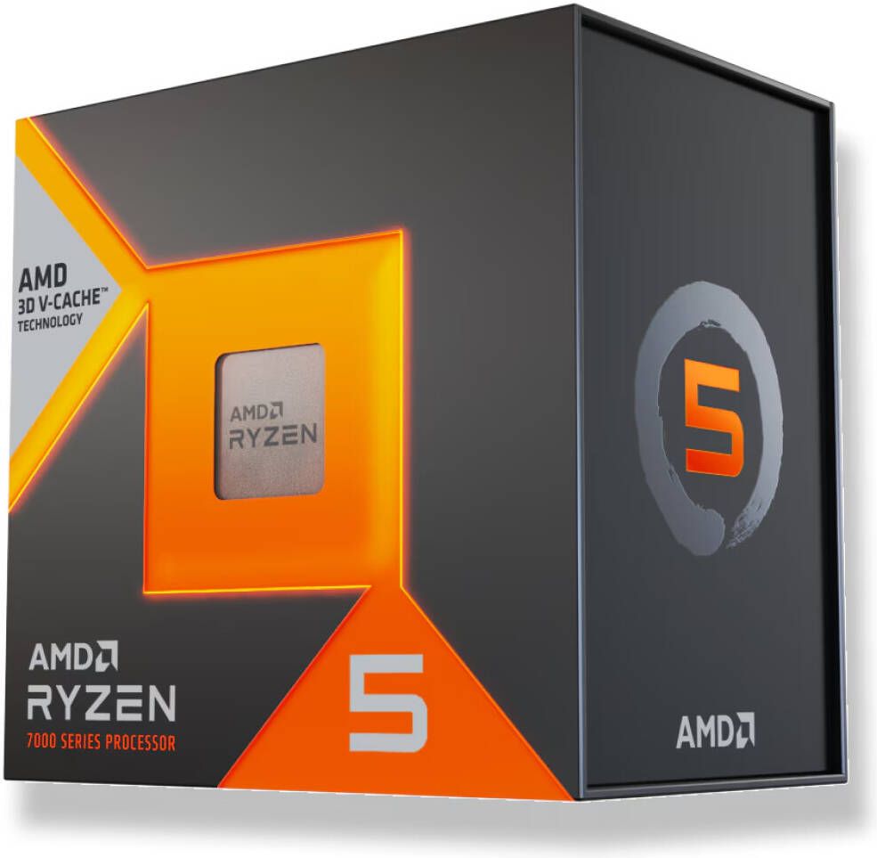 AMD Ryzen 5 7500X3D Desktop Processor 6-Core 12-Thread, 4.0 GHz Base / Up to 4.5 GHz Boost, 96 MB Cache, 65 W TDP, AM5 Socket, Radeon Graphics Box
