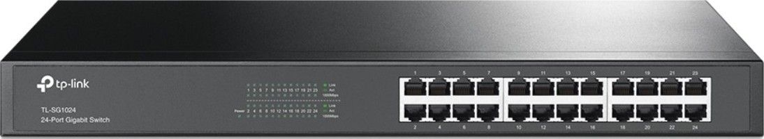 TP-Link TL-SG1024 24-Port Gigabit Unmanaged Rackmount Ethernet Switch – 48 Gbps, Fanless, 19″ Rack-Mount - TL-SG1024