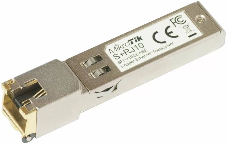 وحدة MikroTik S+RJ10 6 سرعات RJ-45 SFP+ - 10M/100M/1G/2.5G/5G/10G، RJ45، لمنافذ SFP+، حتى 30 مترًا