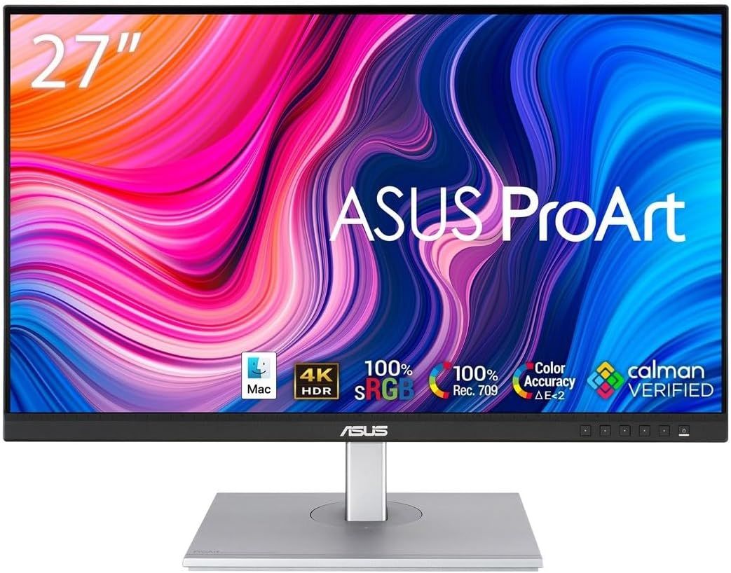 ASUS Monitor PA279CV 27 inch UHD 3840 x 2160 Display Refresh Rate 60Hz, Response Time 5ms, 2Wx2 Speaker, USB-C x 1 (DP Alt Mode), DisplayPort 1.2 x 1, HDMI(v2.0) x 2