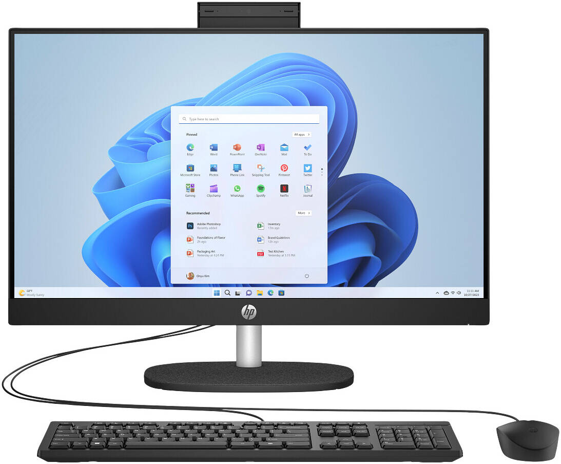 HP All-in-One 24-cr2031nh Intel Core Ultra 5-225U Processor 8GB Ram 512GB SSD Storage 23.8 Inch FHD Touch Display Operating System (Dos/No OS) English Keyboard - Jet Black 