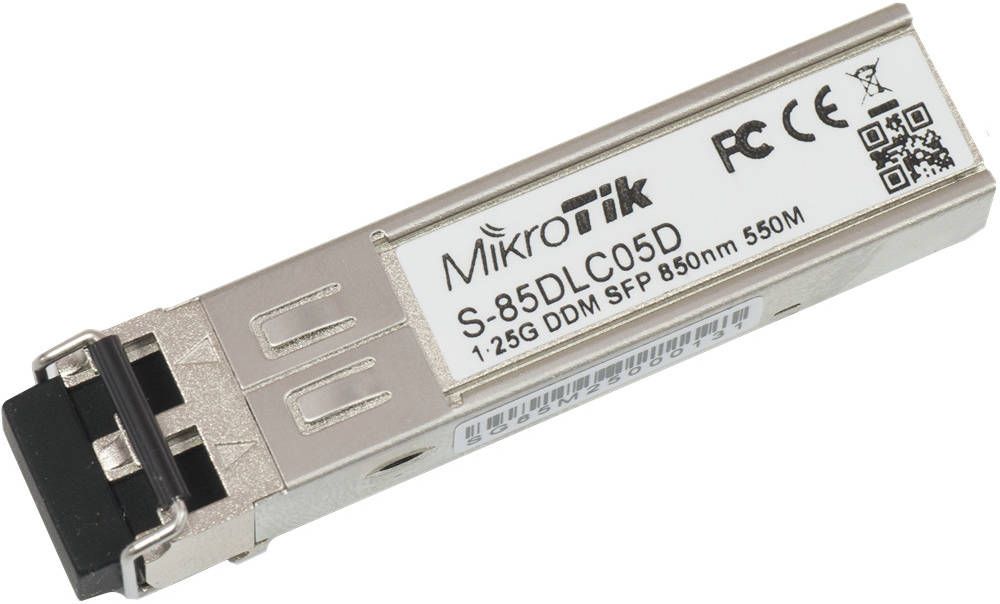 MikroTik S-85DLC05D 1.25G SFP Multi‑Mode Fiber Transceiver Dual LC 850nm 550m