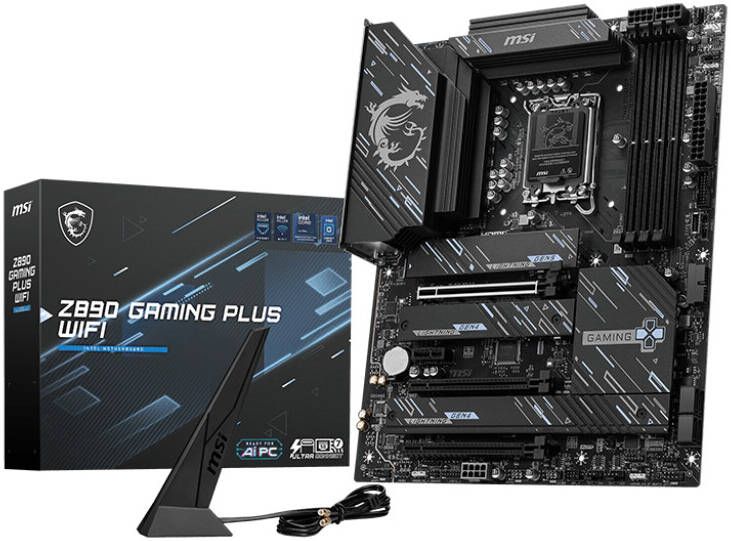 لوحة أم MSI Z890 Gaming Plus Wi-Fi بمقبس LGA 1851 وATX، بشريحة Intel Z890، ودعم Wi‑Fi 7 وBluetooth 5.4 | 911-7E34-002