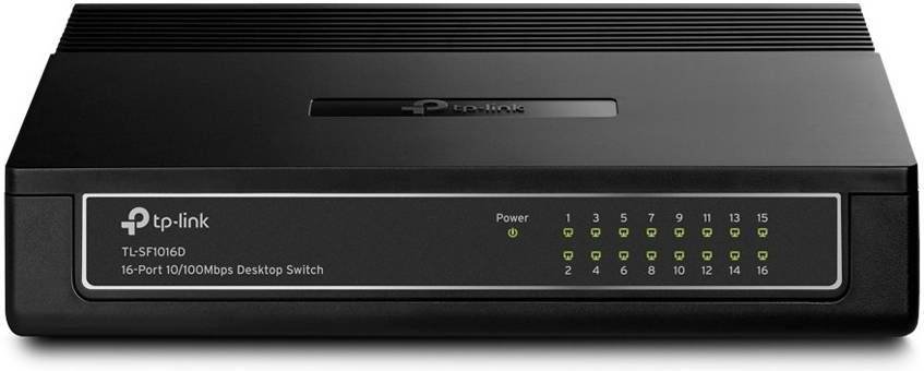 TP‑Link TL‑SF1016D 16‑Port 10/100Mbps Unmanaged Fast Ethernet Desktop Switch – Plug and Play, Green Energy‑Efficient Network Expansion 