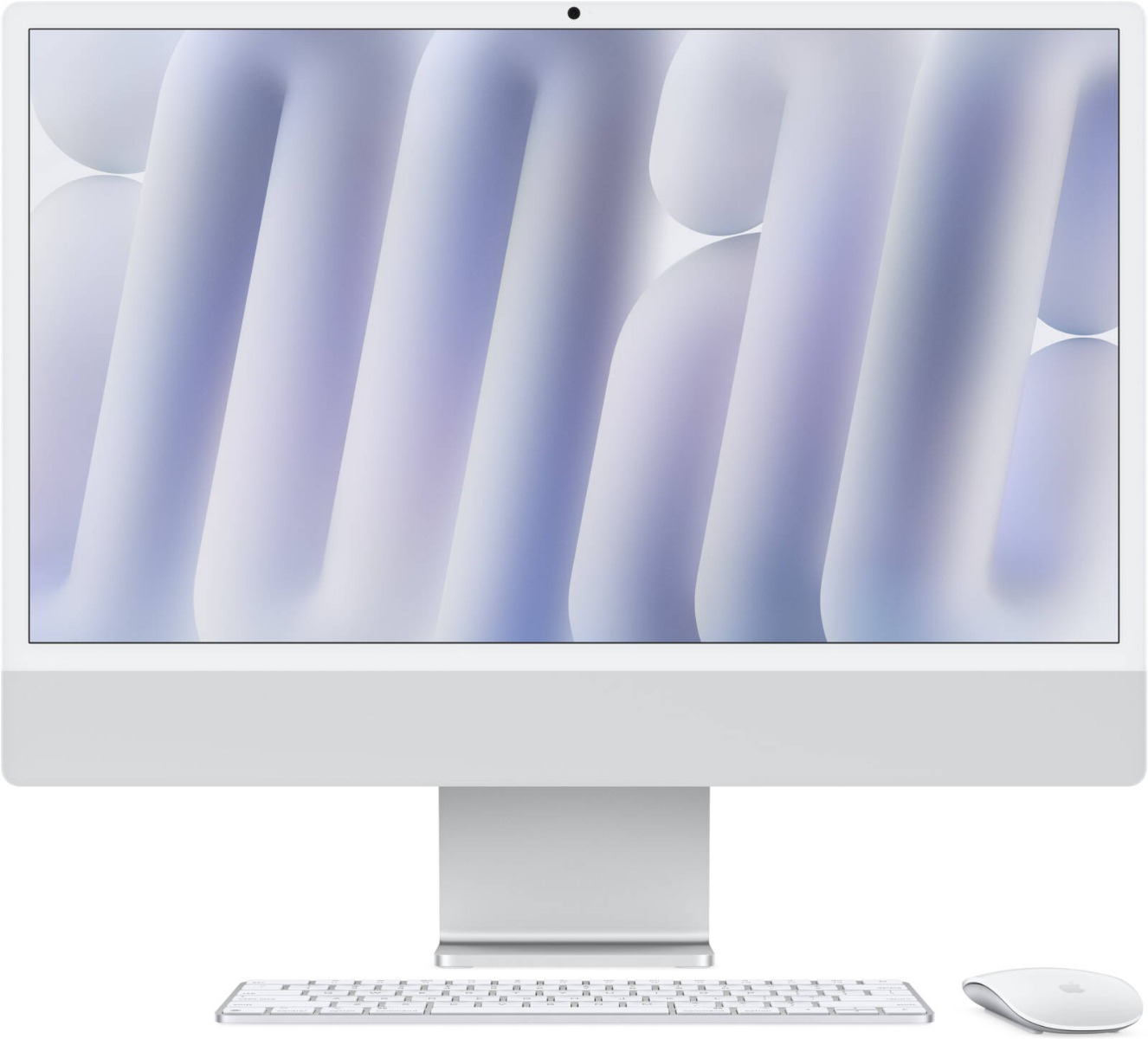 Apple iMac (2024) All-in-One 8-Core CPU 8-Core GPU 16-core Neural Engine 16GB Unified Memory 256GB SSD M4 Chip 24 Inch 4.5K Retina Display macOS, English Keyboard - Silver 