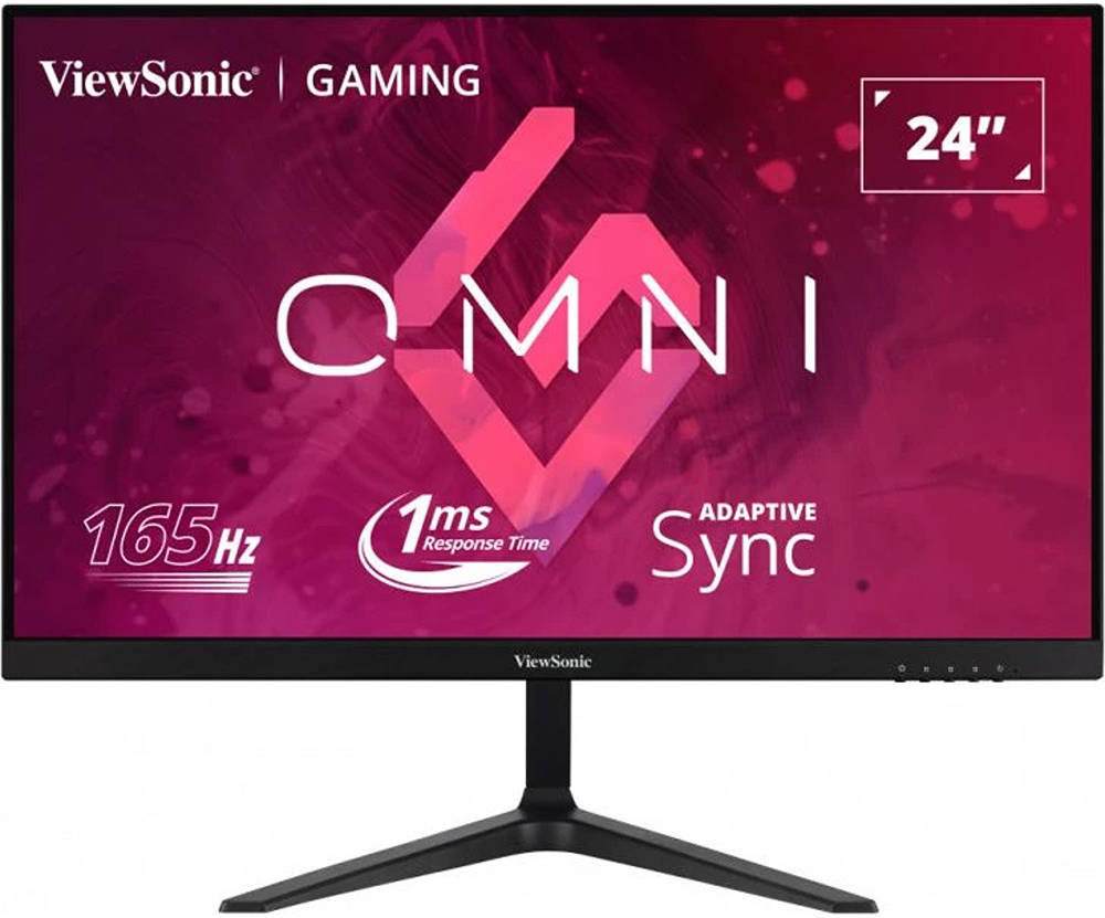 شاشة ألعاب ViewSonic VX2418-P-MHD مقاس 24 بوصة بدقة Full HD، لوحة VA بدقة 1920x1080، معدل تحديث 165 هرتز، زمن استجابة MPRT يبلغ 1 مللي ثانية، تقنية FreeSync Premium، دعم 16.7 مليون لون، منفذا HDMI 1.4، منفذ DisplayPort واحد، اللون الأسود.