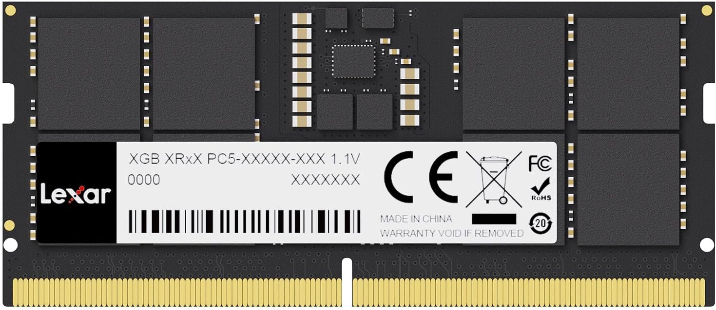 ذاكرة لابتوب Lexar بسعة 8 جيجابايت DDR5-5600 SO-DIMM عالية الأداء من نوع SO-DIMM مخصصة لأجهزة اللابتوب