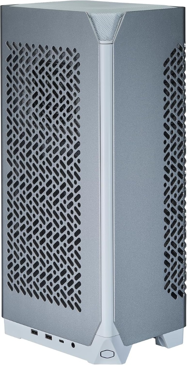 كولر ماستر NCORE 100 Air هيكل كمبيوتر Mini-ITX صغير، بألواح خارجية من الألومنيوم، يدعم اللوحات الأم Mini-ITX، ودعم بطاقات رسومات ثلاثية الشقوق حتى 336 مم، ومروحتين CS120 PWM بقياس 120 مم، وكابل رفع PCIe 4.0، ومنفذ USB-C، باللون الأبيض.