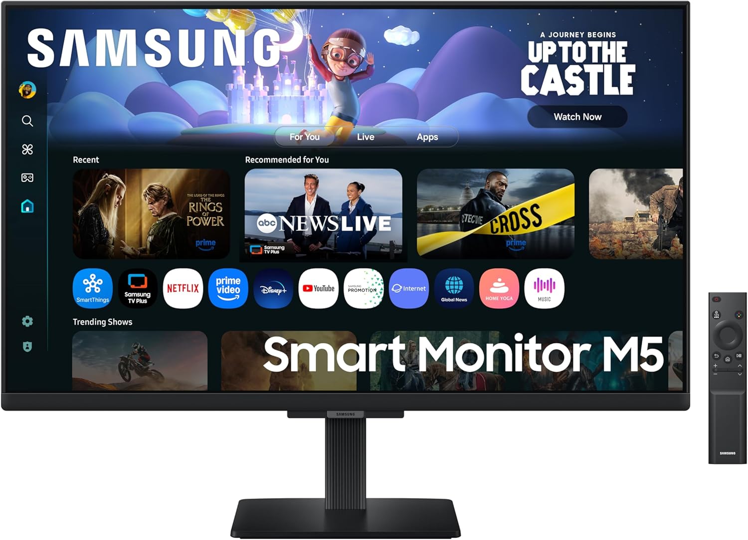 Samsung 27" M5 M50F Smart Monitor, 27 inch IPS FHD (1,920 x 1,080) Display, Refresh Rate Max 60Hz , Response Time  5ms(GTG), Color Support Max 16.7M - Black