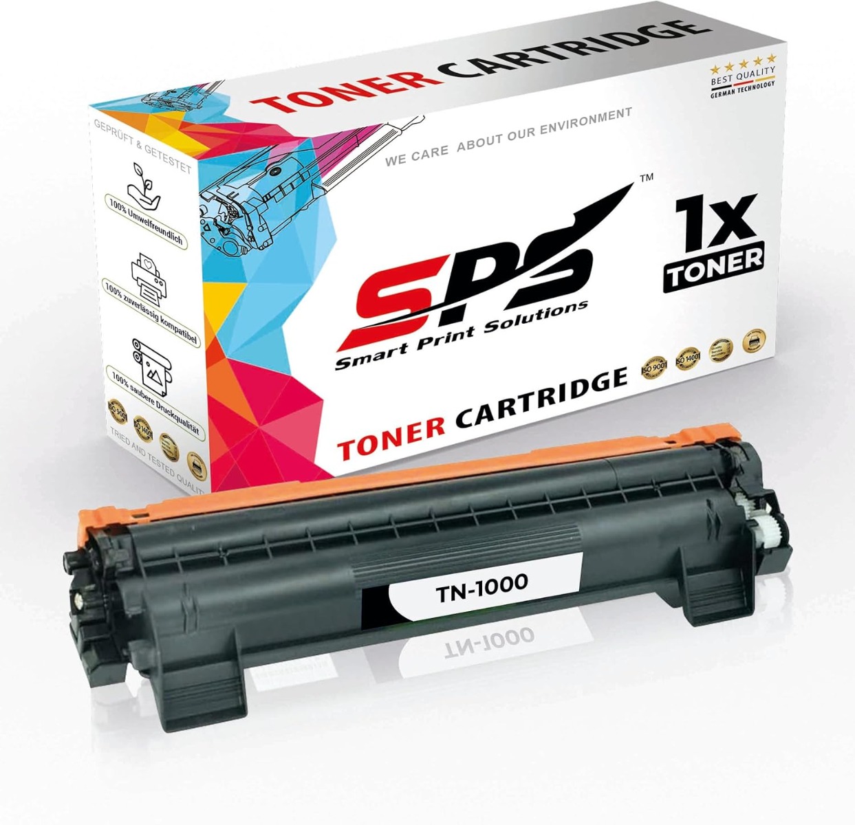 SPS TN1000 Compatible Black Toner Cartridge – 1x Replacement for Brother TN-1000, ~1,000 Page Yield
