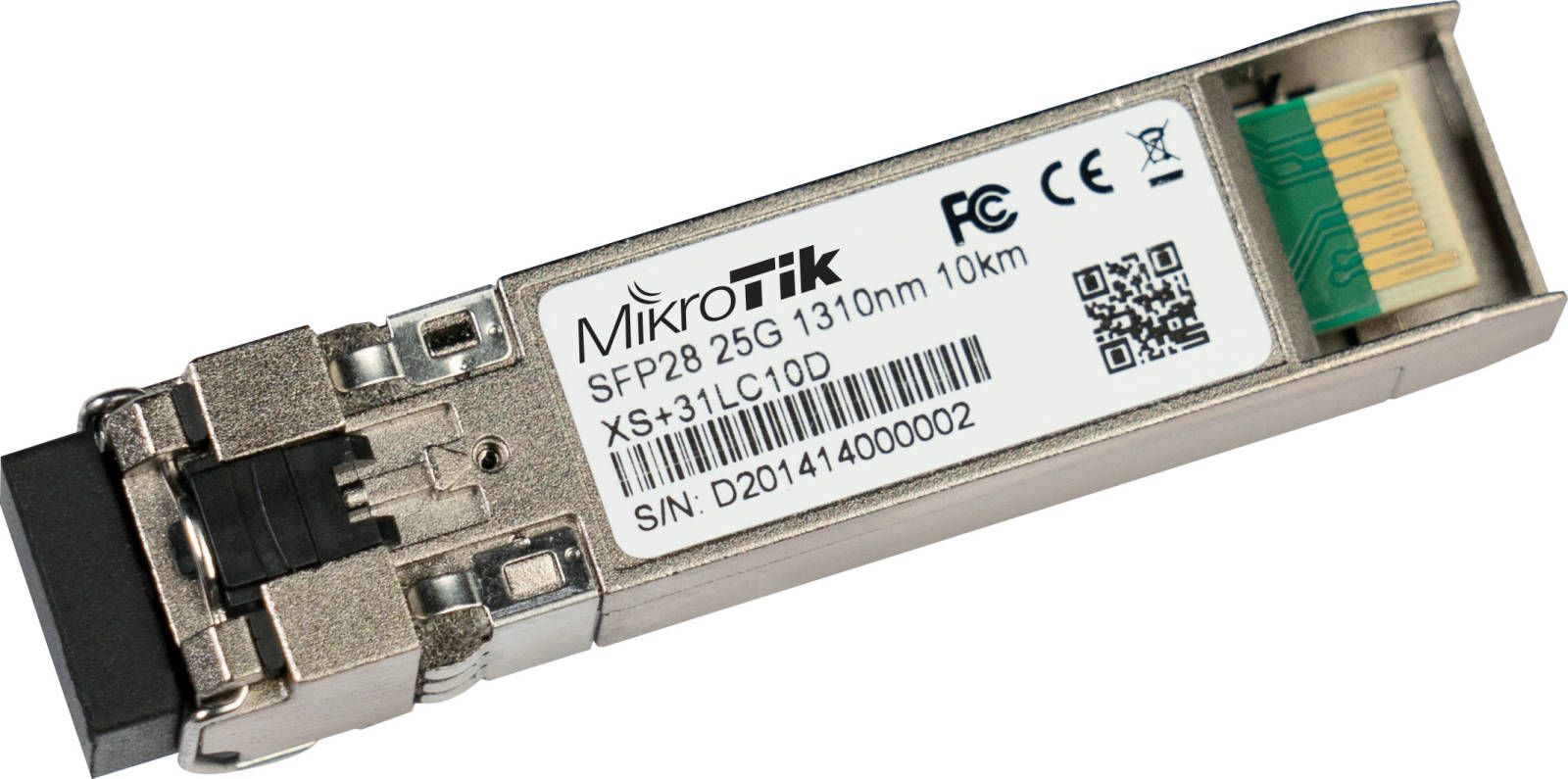 MikroTik XS+31LC10D 1/10/25G SFP/SFP+/SFP28 وضع واحد 10 كم LC 1310 نانومتر