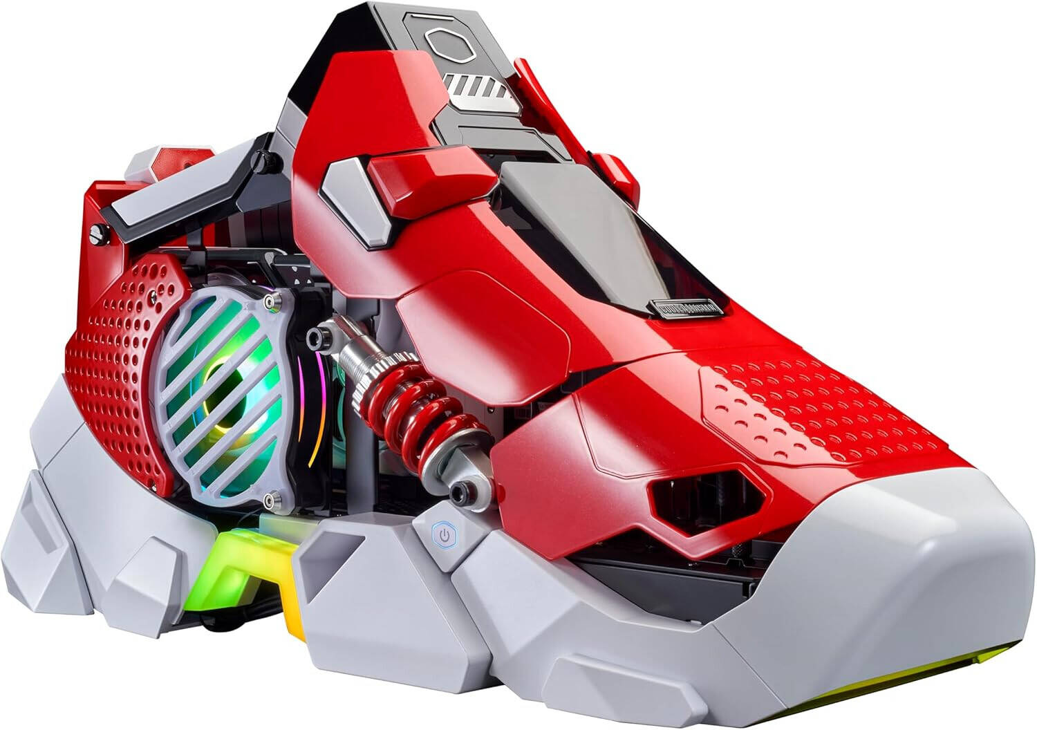 Cooler Master Sneaker-X Mini-ITX PC Case, Classic Red Sneaker Design, Pre-Installed SFX 850W Gold Power Supply, Pre-Installed Flux 360 Special Edition Radiator, 1x 2.5" SSD Drive Bays 