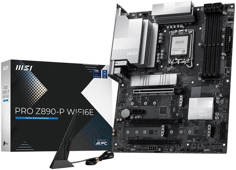 MSI PRO Z890-P WIFI6E LGA 1851 ATX Motherboard Intel Z890 DDR5 PCIe 5.0, WiFi 6E & Bluetooth Connectivity