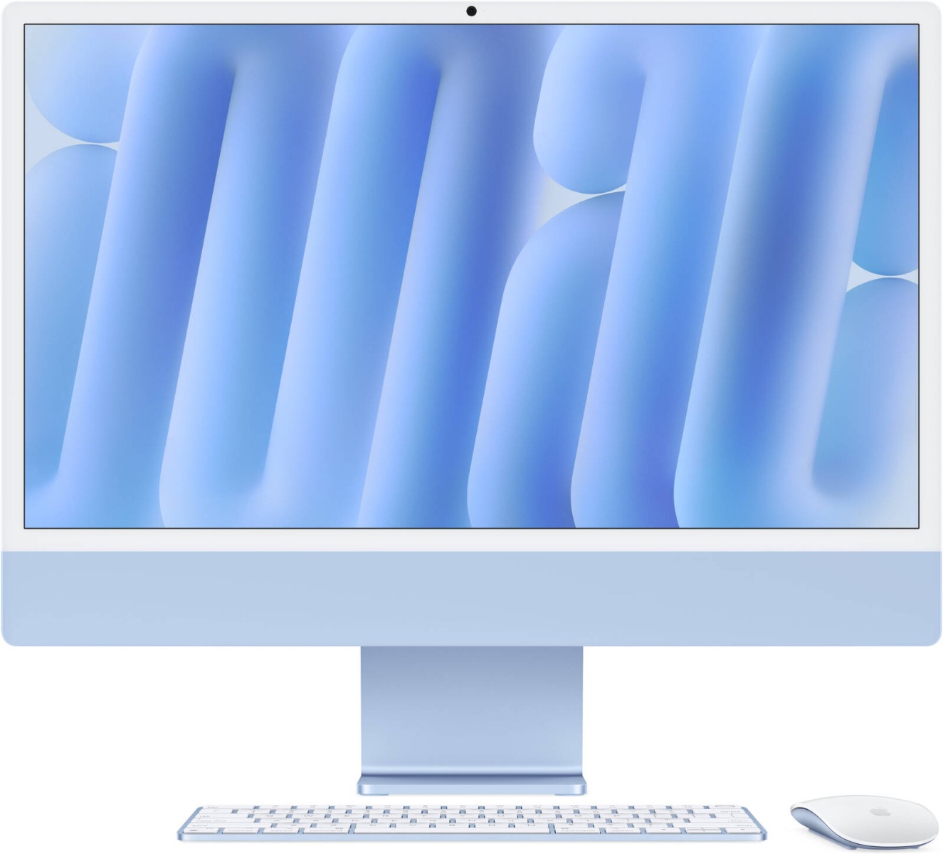 Apple iMac (2024) All-in-One 8-Core CPU 8-Core GPU 16-Core 16-Core Neural Engine 16GB Unified Memory 256GB SSD Storage M4 Chip 24 Inch 4.5K Retina Display macOS English Keyboard - Blue
