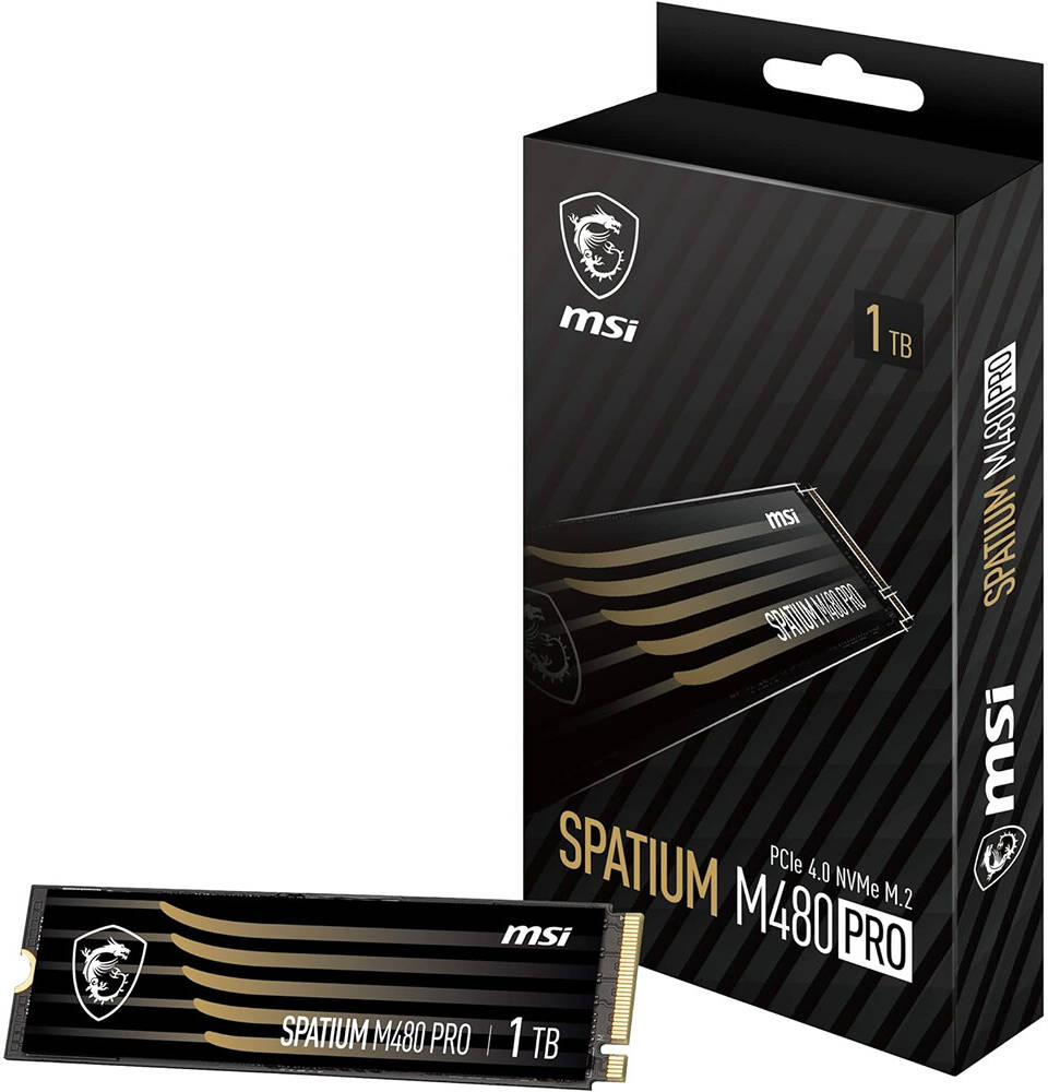 MSI Spatium M480 Pro 1TB SSD, M.2 2280 PCIe 4.0 NVMe, 6000MB/s Write, 750K IOPS Read, 700TBW
