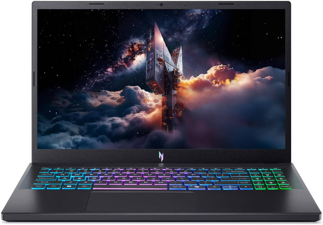 لابتوب الألعاب أيسر نيترو V 15 ANV15-A31-R4B2 بمعالج AMD Ryzen 7-170، وذاكرة RAM بسعة 16 جيجابايت، وتخزين SSD بسعة 512 جيجابايت، وبطاقة رسومات NVIDIA GeForce RTX 5070 بسعة 8 جيجابايت، وشاشة 15.6 بوصة بدقة FHD من نوع IPS ومعدل تحديث 165 هرتز، ونظام تشغيل W