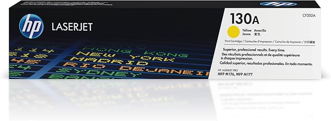 خرطوشة حبر HP 130A صفراء أصلية لطابعة ليزر (CF352A)