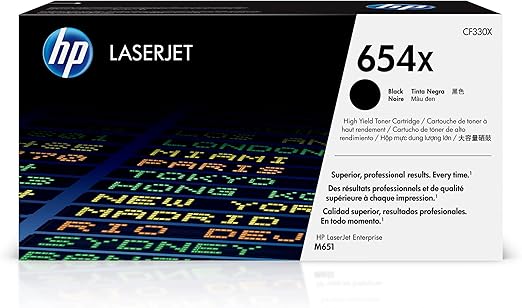 خرطوشة حبر ليزر جيت أصلية سوداء عالية الإنتاجية من HP 654X (CF330X)
