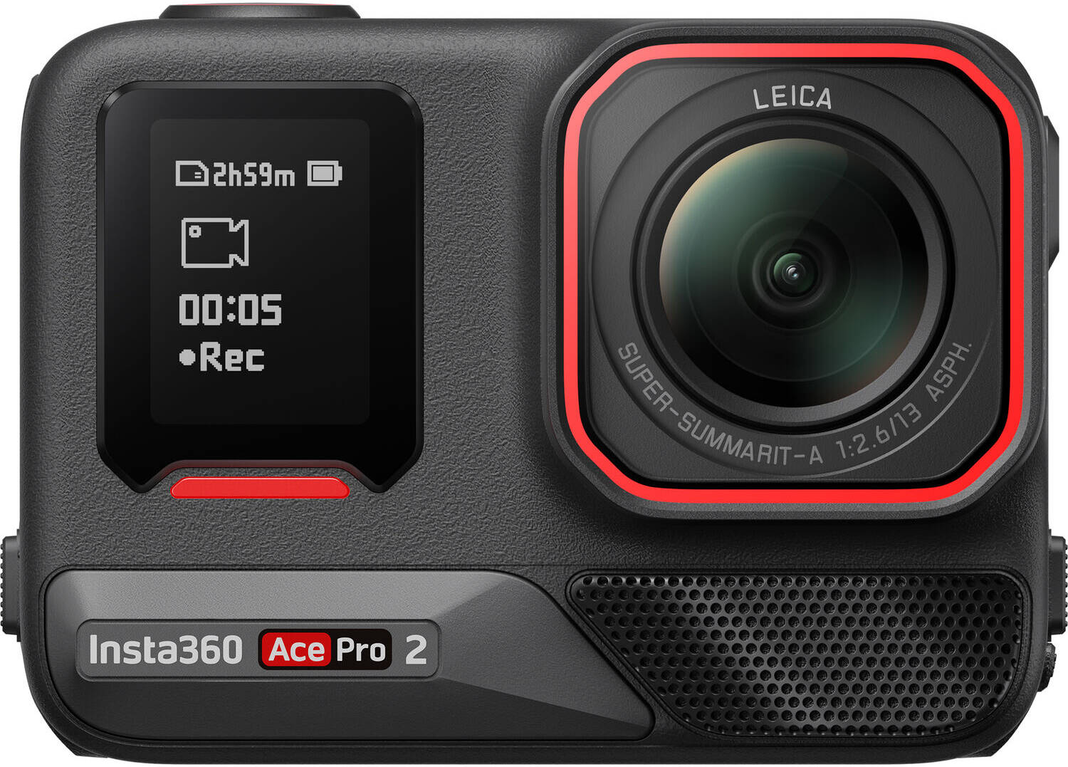 حزمة كاميرا أكشن Insta360 Ace Pro 2 مستشعر CMOS بحجم 1/1.3" ، تصوير HDR نشط، زاوية واسعة 157° بعدسة Leica f/2.6، تثبيت FlowState مع قفل الأفق، بطاريتان مرفقتان.
