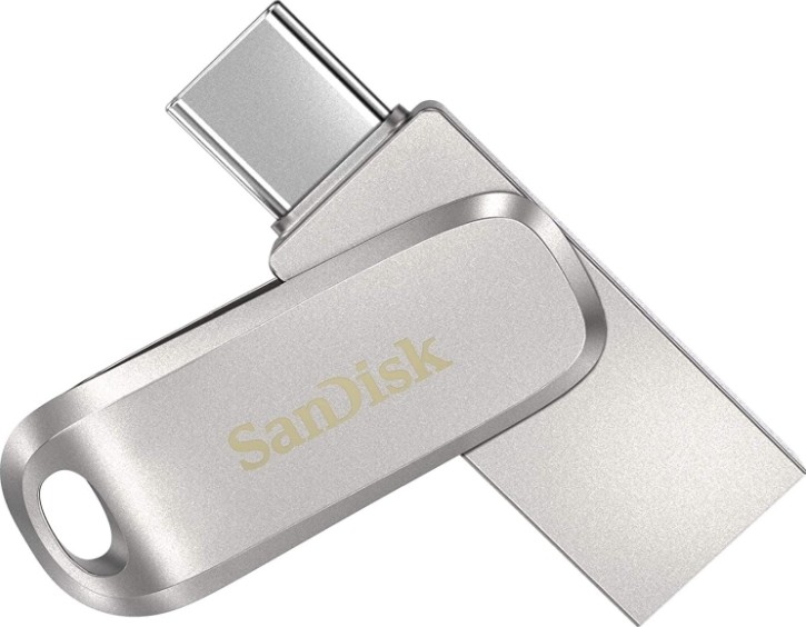 فلاش درايف SanDisk Ultra Dual Drive Luxe بمنفذ USB Type‑C بسعة 256 جيجابايت، باللون الفضي | SDDDC4-256G-G46