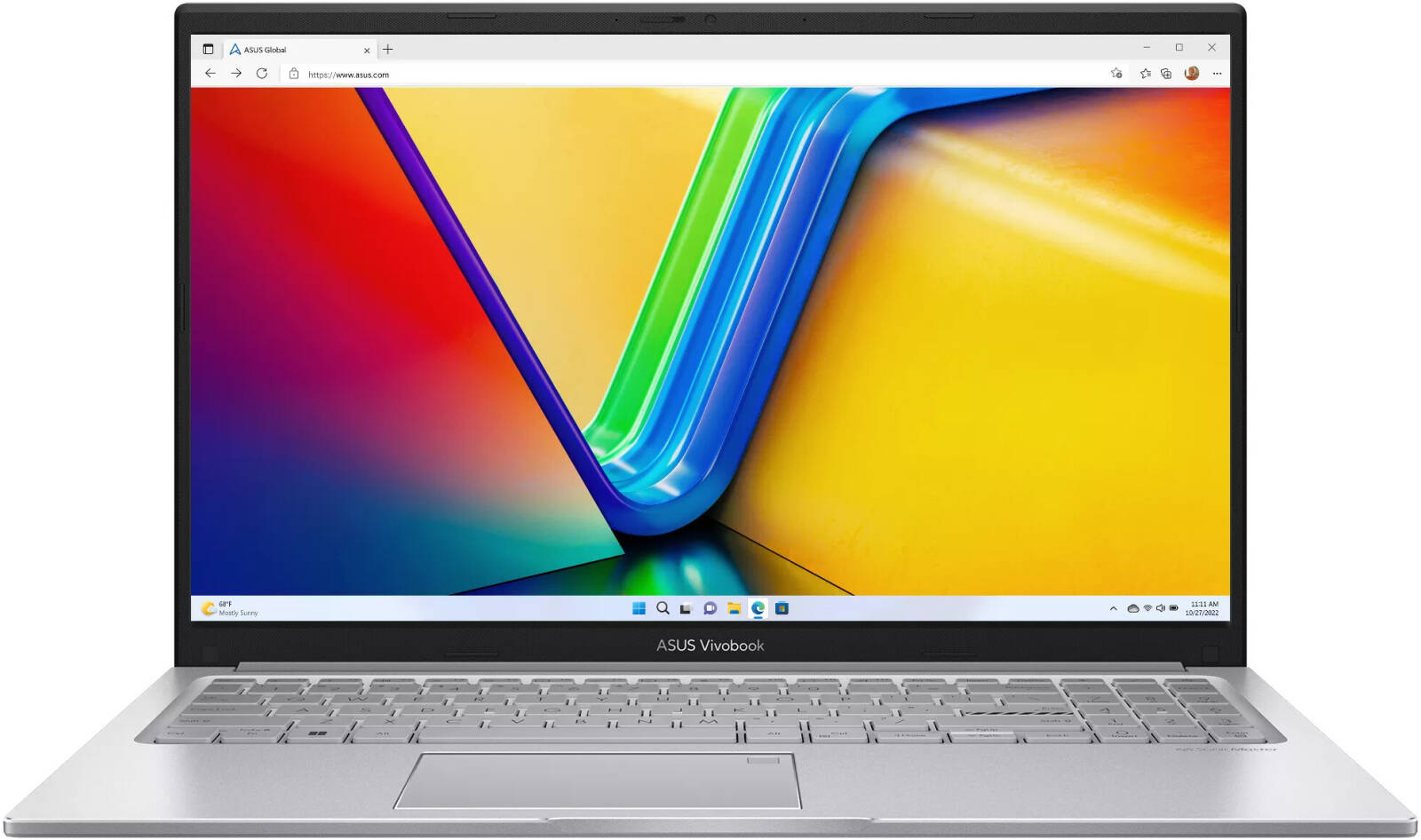 حاسوب محمول ASUS Vivobook 15 X1504VAP-BQ715WL بمعالج Intel Core 7-150U وذاكرة 16 جيجابايت RAM وتخزين 512 جيجابايت SSD وبطاقة رسومات Intel وشاشة 15.6 بوصة Full HD ونظام تشغيل Windows 11 Home ولوحة مفاتيح إنجليزية/عربية - لون فضي بارد