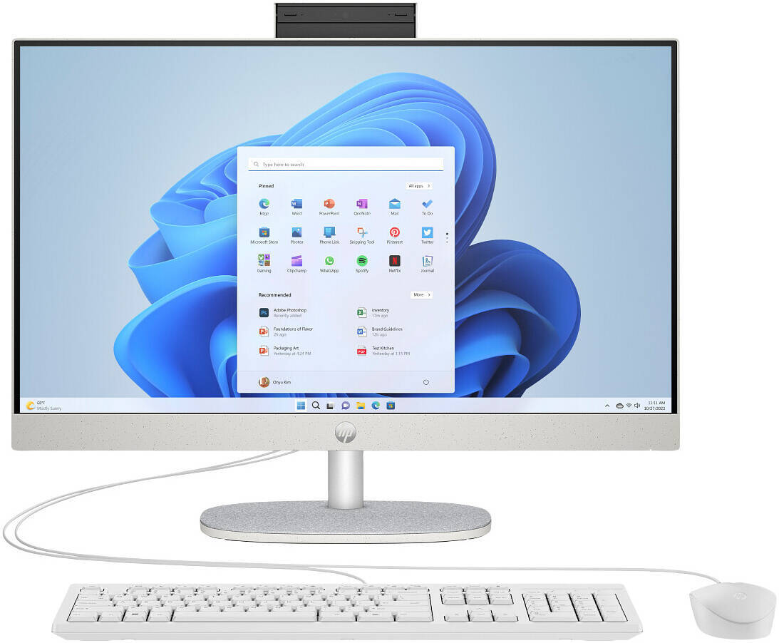 HP AIO 24-cr0068ne All-in-One Intel Core i7-1355U Processor 16GB Ram 512GB SSD Storage Intel Iris Xe Graphics 23.8 Inch FHD Non-Touch Display Operating System (Dos/No OS) English Arabic Keyboard - Shell White