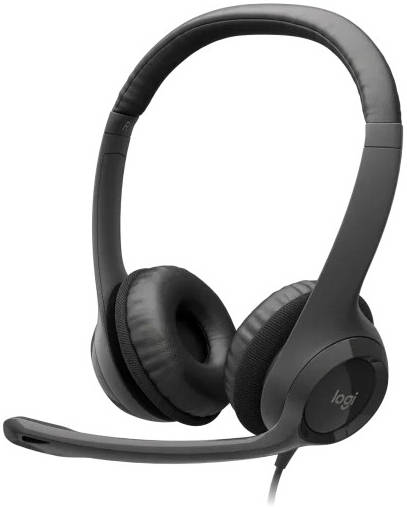 سماعة رأس لوجيتك H390 USB-C للكمبيوتر - أسود منتصف الليل - سماعة رأس ستيريو سلكية USB-C