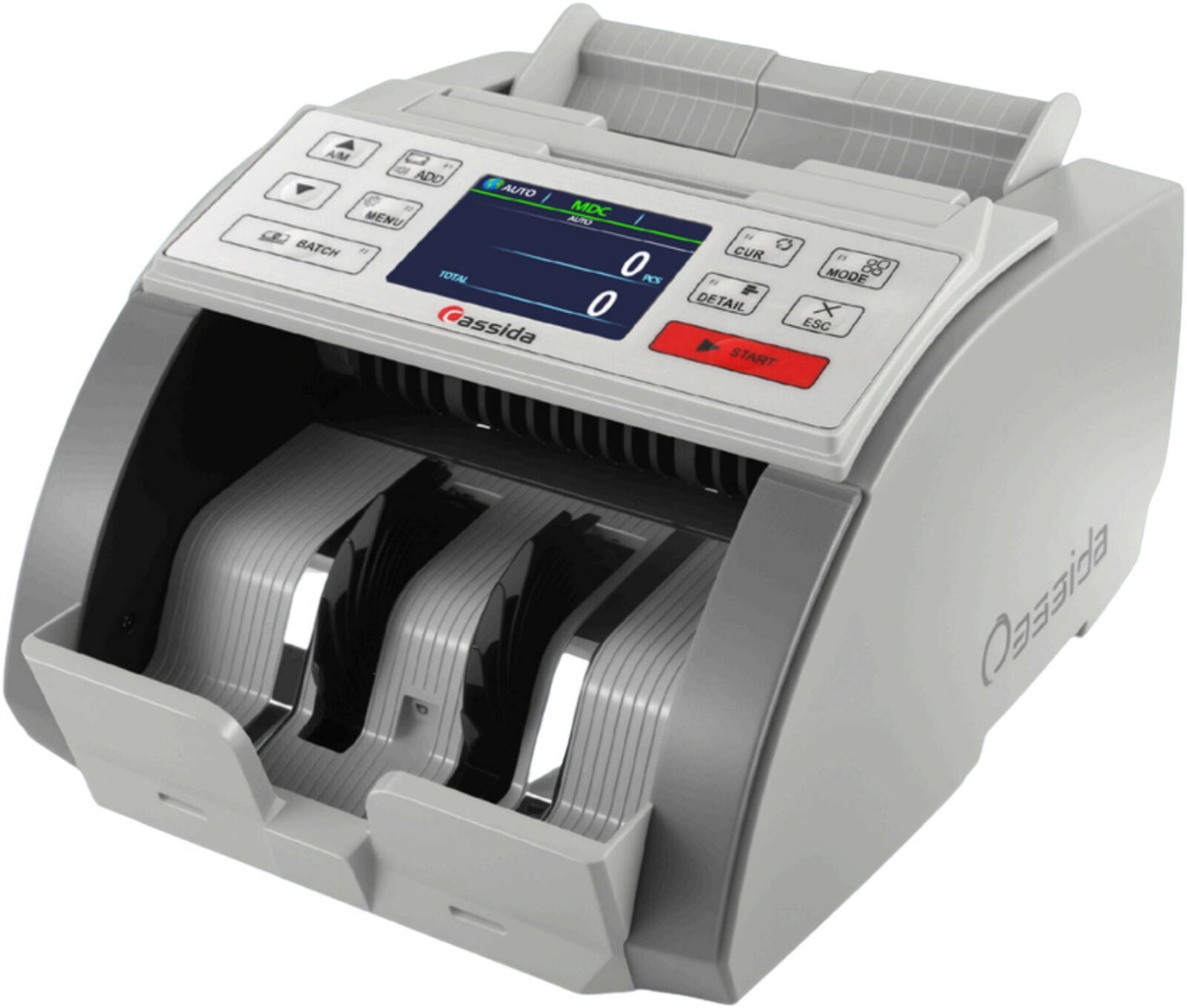 Cassida AXIA Money Counter Machine Mix Value Counting UV MG IR Detection 1000 Bills per Minute Back Loading LED Display Multi Currency Cash Counter