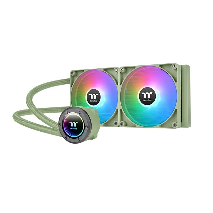 Thermaltake TH280 V2 ARGB Sync All-in-One Liquid CPU Cooler 280 mm Radiator CT140 ARGB Fans, Infinity Mirror Pump Cap, Matcha Green Edition