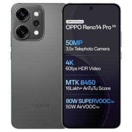 Oppo Reno14 pro Dual Sim Smartphone 12GB Ram 512GB Storage 5G Grey Middle East Version