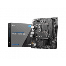 MSI PRO H610M-E DDR4 Mirco-ATX Motherboard LGA 1700 H610 Chipset 1x Realtek 1Gbps LAN controller 2x DDR4 memory slots, support up to 64GB 911-7D48-062